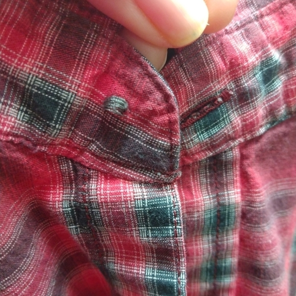Snap Button Up American Eagle Slim Fit Plaid Lightweight Pockets Western  XL - Picture 13 of 13